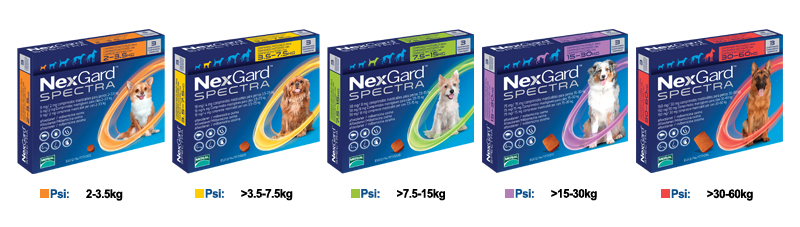 NexGard SPECTRA™ program posebno skrojen za sve veličine pasa.