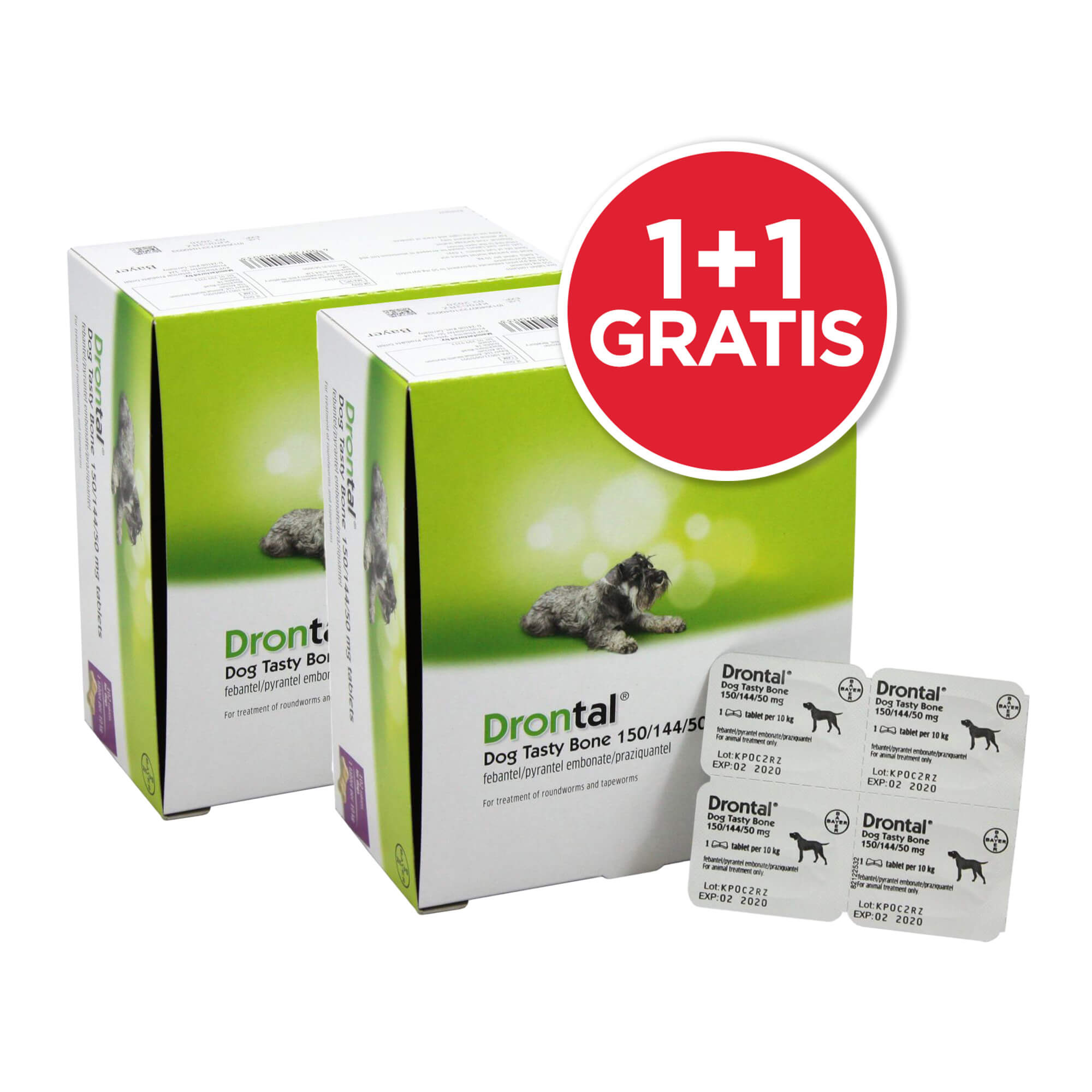 Drontal® Dog Flavour za pse 10 kg, 102 tablete, 1+1 Gratis